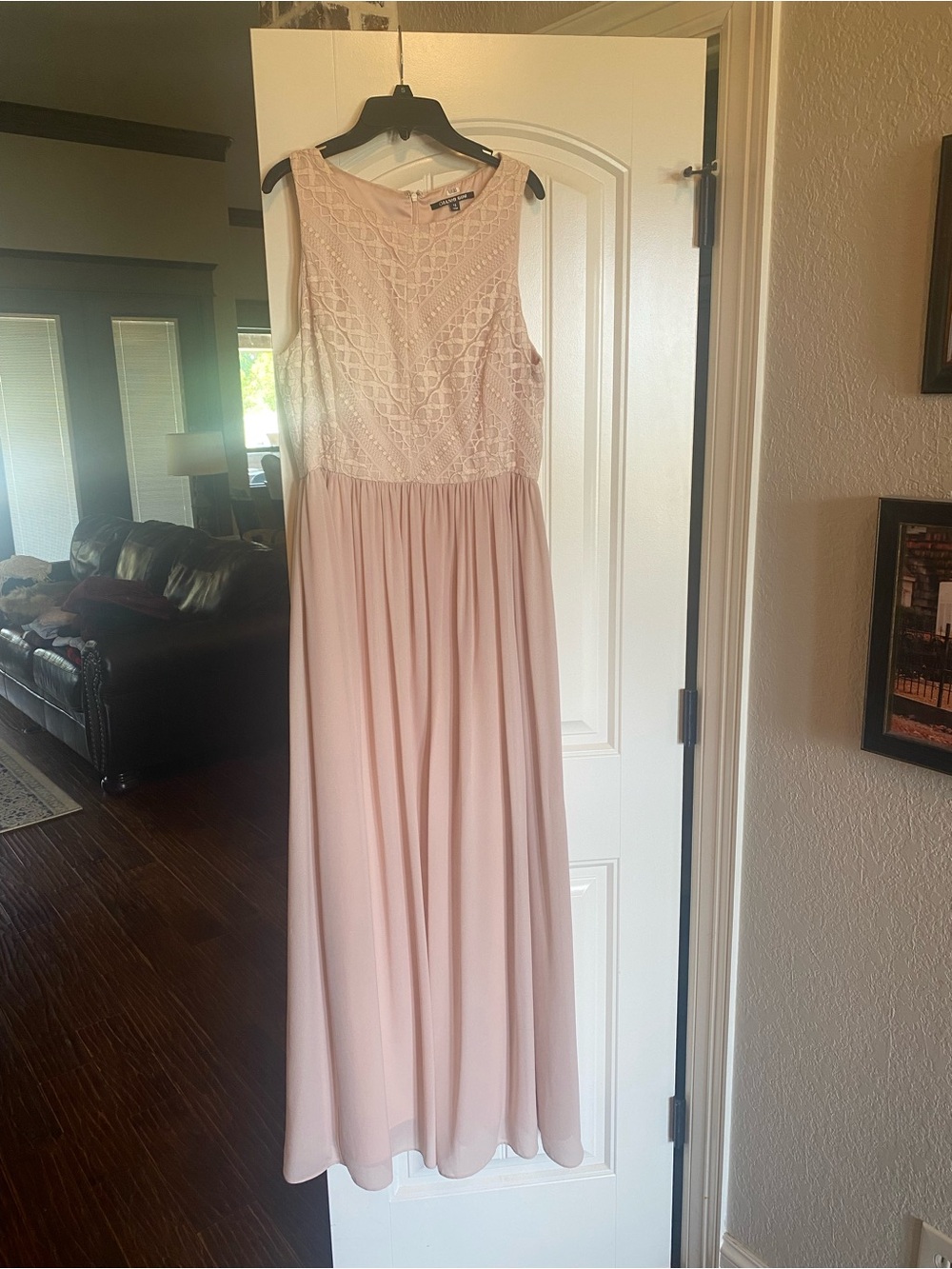 Gianni Bini Sleeveless Lace Bodice Maxi Dress - Blush Pink